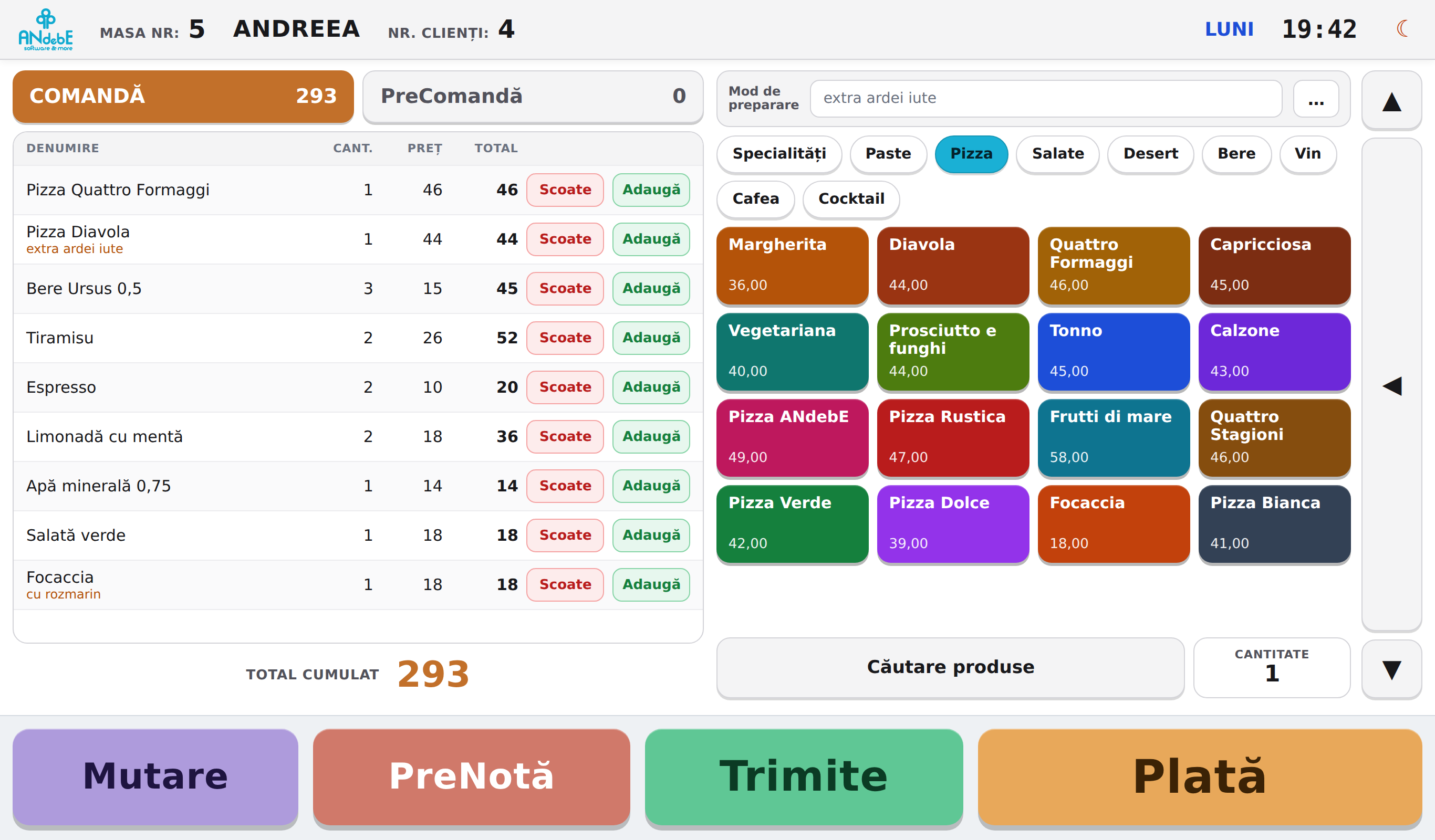 ANdebE POS — ecran