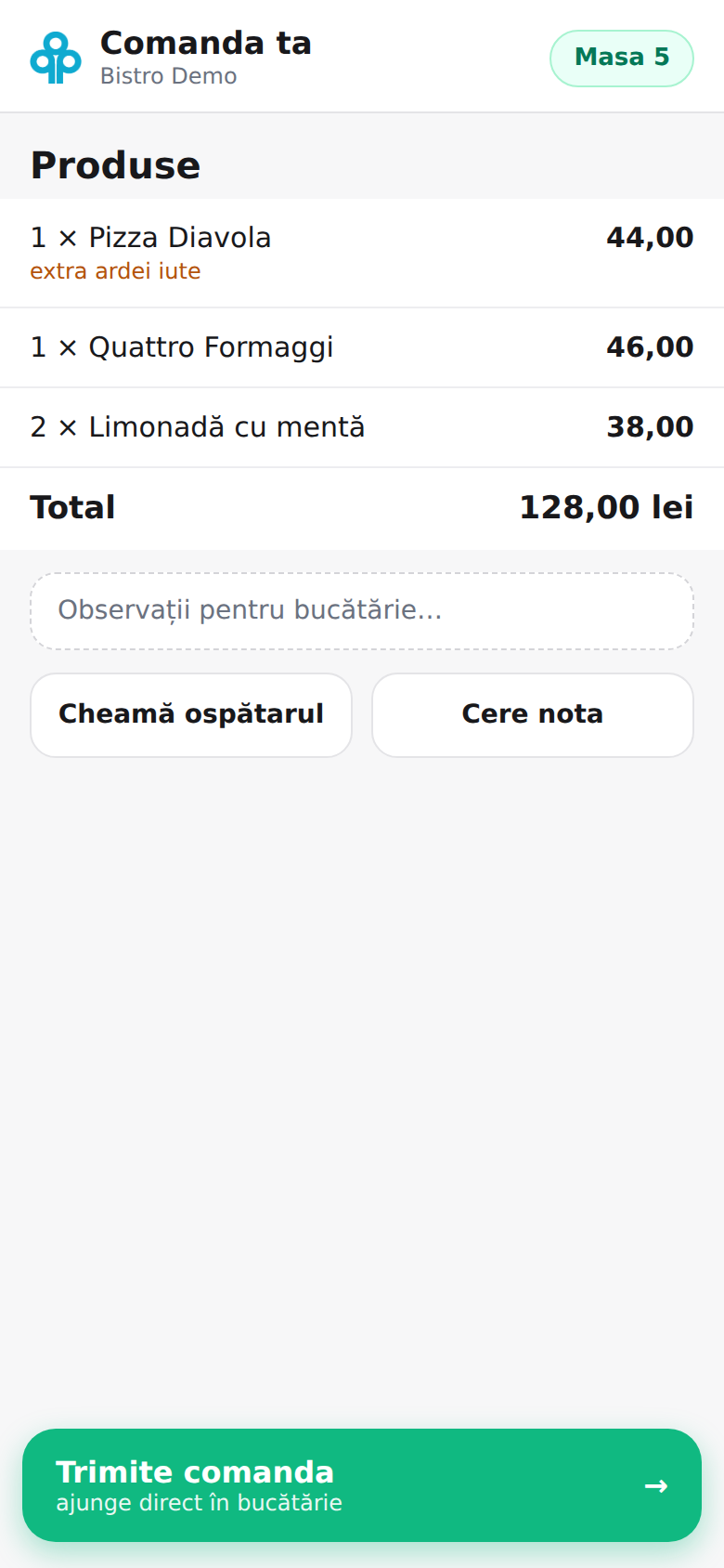 ANdebE Self Order — ecran