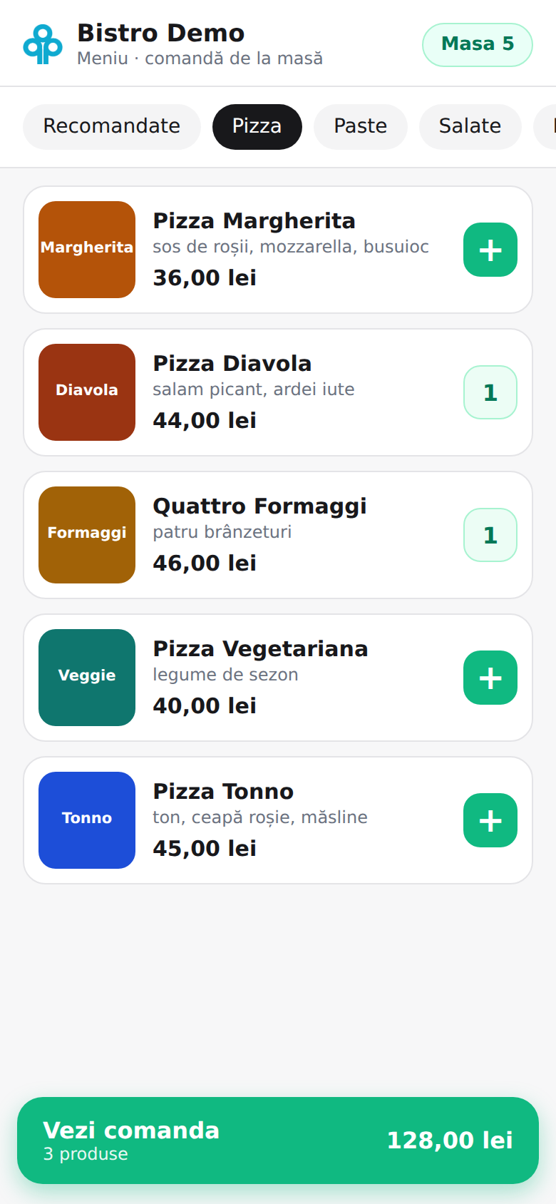ANdebE Self Order — ecran